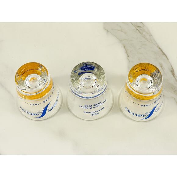 Southern Airways Airline Shot Glass 21th 25th Anniversary 70s x3 New Vintage - Picture 14 of 15